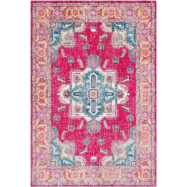 Surya Aura Silk updated traditional area rug - 7-ft 10-in x 10-ft 3-in - Rectangular - Pink