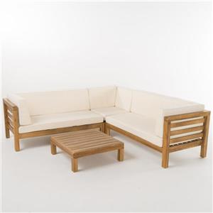 Ensemble de patio avec table basse Belle de Best Selling Home Decor, crème, ens. de 4