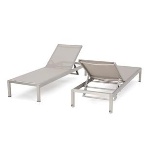 Chaise longue Paddington de Best Selling Home Decor, gris pâle, ens. de 2