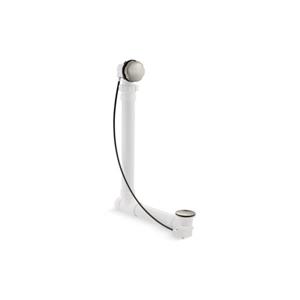Drain pour bain à câble Clearflo de KOHLER, 1,5 po, PVC, nickel brossé