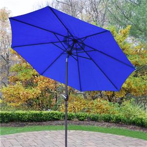 Oakland Living 9-ft Umbrella with Crank and Tilt System - Blue and Brown