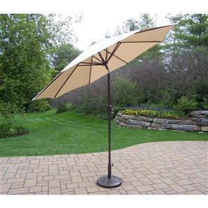 Oakland Living 9-ft Umbrella with Crank & Tilt - Brown Stand - Beige