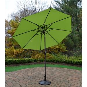 Oakland Living 9-ft Umbrella with Crank & Tilt System, Brown Stand - Green