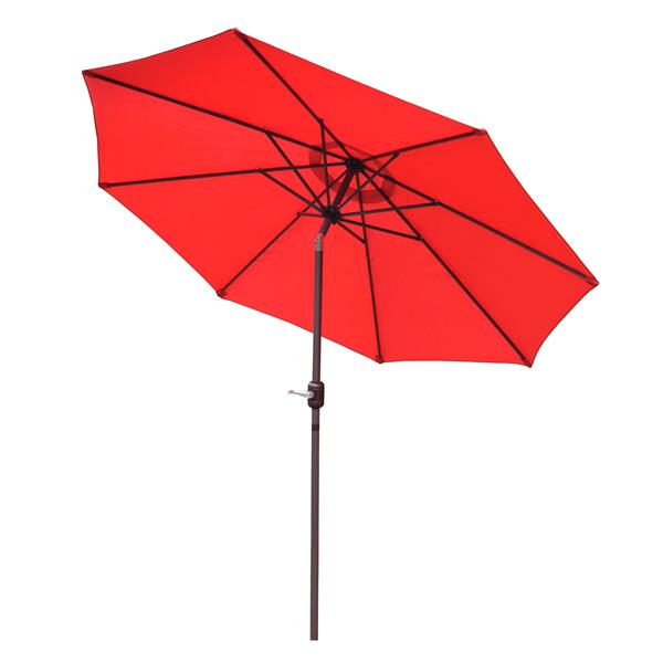 Oakland Living 9-ft Umbrella with Crank and Tilt System - Red and Brown