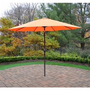 Oakland Living 9-ft Umbrella with Crank and Tilt System - Orange and Brown