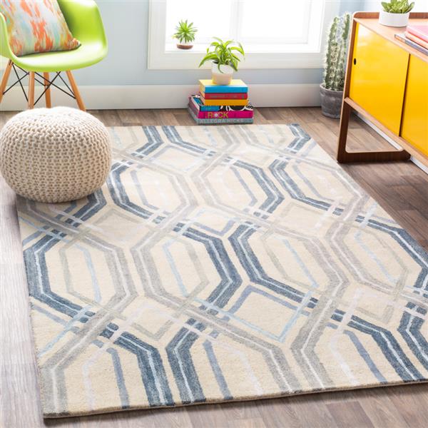 Surya Banshee Modern Area Rug 5ft x 8ft Rectangular Navy