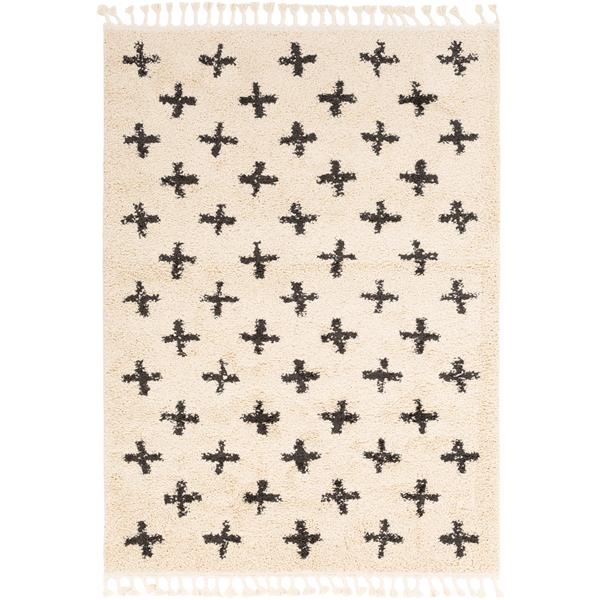 Surya Berber Shag Bohemian Area Rug - 9-ft 2-in x 12-ft - Rectangular - Ivory