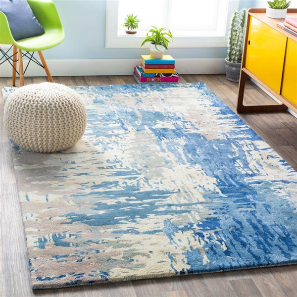 Surya Banshee Modern Area Rug - 5-ft x 8-ft - Rectangular - Navy