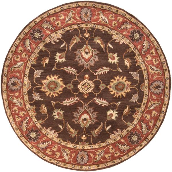 Surya Caesar Traditional Area Rug - 9-ft 9-in - Round - Brown