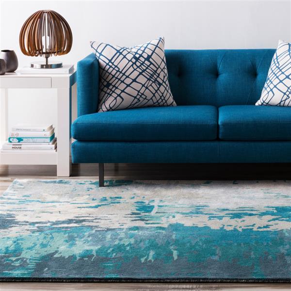 Surya Banshee Modern Area Rug 5ft x 8ft Rectangular Teal