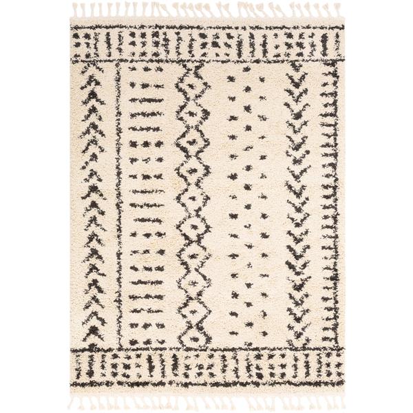 Surya Berber Shag Bohemian Area Rug - 7-ft 10-in x 10-ft 3-in - Rectangular - Ivory