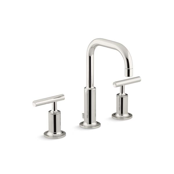 Robinet de lavabo déployé avec bec col-de-cygne Purist de KOHLER, nickel