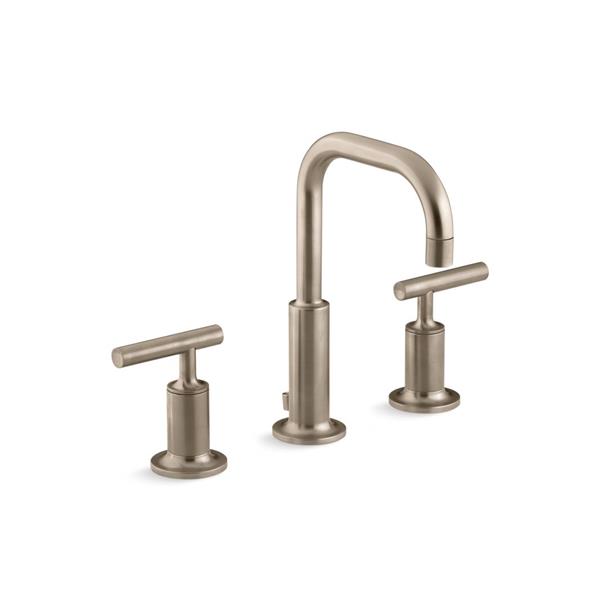 KOHLER Purist Widespread Bathroom Sink Faucet with High Gooseneck Spout