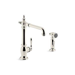 KOHLER Artifacts 2-Hole Kitchen Sink Faucet - Nickel