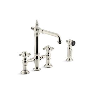 Robinet d'évier de cuisine à traverse Artifacts de KOHLER, nickel