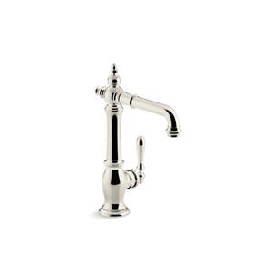 Robinet d'évier de bar avec bec de style victorien Artifacts de KOHLER, nickel