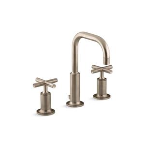 Robinet de lavabo déployé avec bec col-de-cygne Purist de KOHLER, bronze