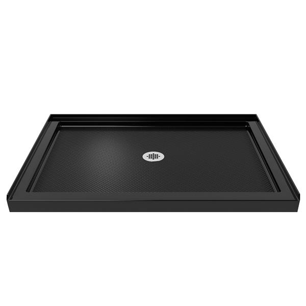 Lumen 6mm Shower Kit 32 x 42 x 74 3/4 Hinged 6mm Shower Door in Chrome with Black Acrylic Base