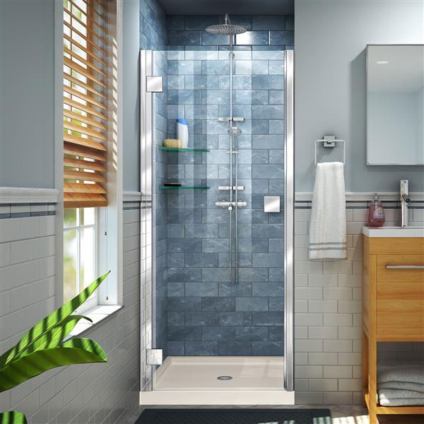 DreamLine Lumen Semi-Framed Shower Door/Base - 36-in - Chrome