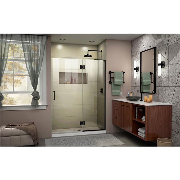 DreamLine Frameless Hinged Tub/Shower Door - 53-in - Black