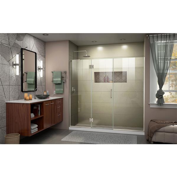 DreamLine Frameless Tub/Shower Door - 65.5-in x 72-in - Nickel