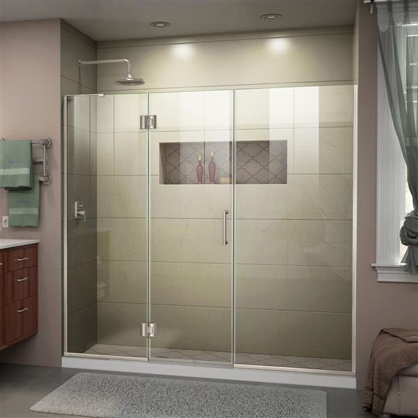 DreamLine Frameless Tub/Shower Door - 65.5-in x 72-in - Nickel