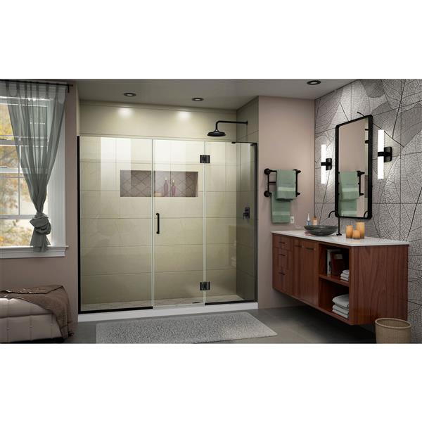 DreamLine Frameless Hinged Tub/Shower Door - 64-in - Black