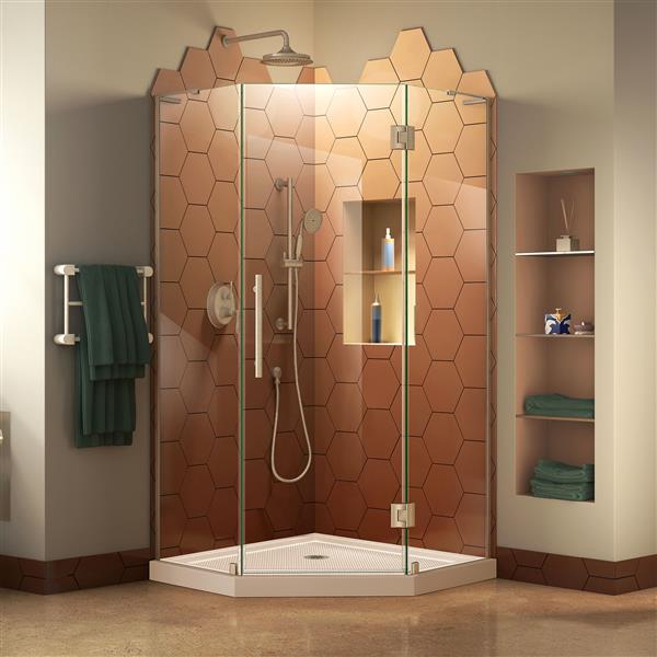 DreamLine Prism Plus Shower Enclosure Kit - 36-in - Nickel