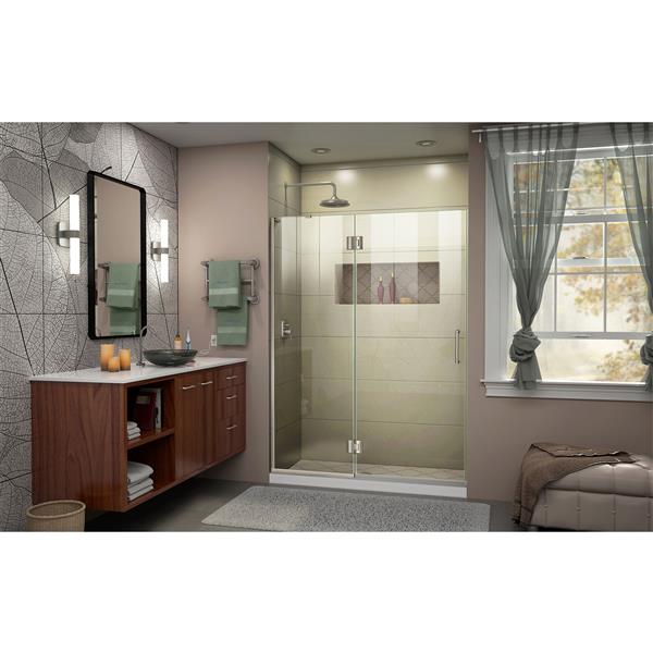 Dreamline Tub/Shower Door with 2 Panels - 47-in - Nickel