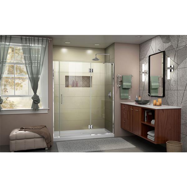 DreamLine Frameless Hinged Tub/Shower Door - 55.5-in - Chrome