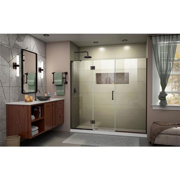 DreamLine Tub/Shower Door with 2 Panels - 64-in - Bronze