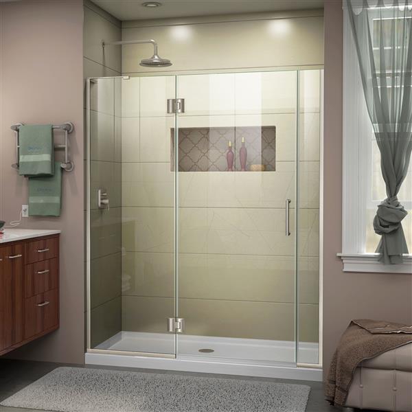 Dreamline Tub/Shower Door with 2 Panels - 54.5-in - Nickel