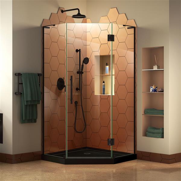 DreamLine Prism Plus 38-in Black Shower Enclosure Kit