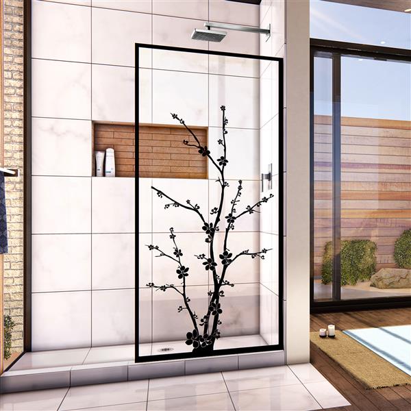 DreamLine Linea Blossom Shower Door - 34-in - Black
