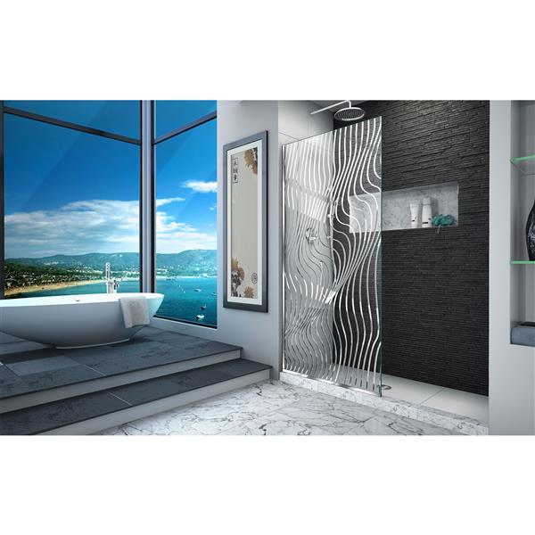 DreamLine Platinum Linea 34-in Polished Shower Door