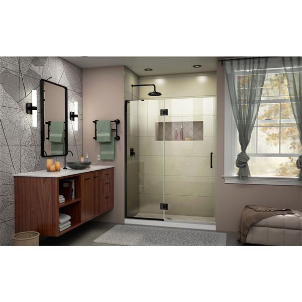 DreamLine Frameless Hinged Tub/Shower Door - 53-in - Black