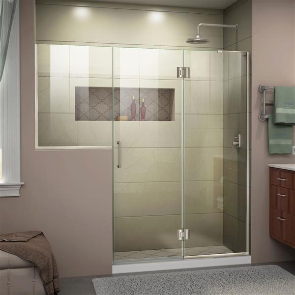DreamLine Frameless Tub/Shower Door - 72-in x 72-in - Nickel