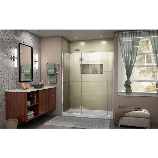 DreamLine Tub/Shower Door with 2 Panels - 57" - Chrome ...