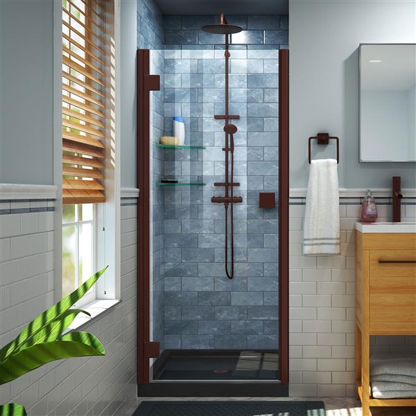 DreamLine Lumen Shower Door and Base - 36-in x 42-in - Bronze