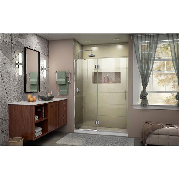 DreamLine Frameless Hinged Tub/Shower Door - 48-in - Chrome