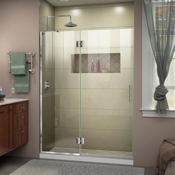 DreamLine Frameless Hinged Tub/Shower Door - 48-in - Chrome