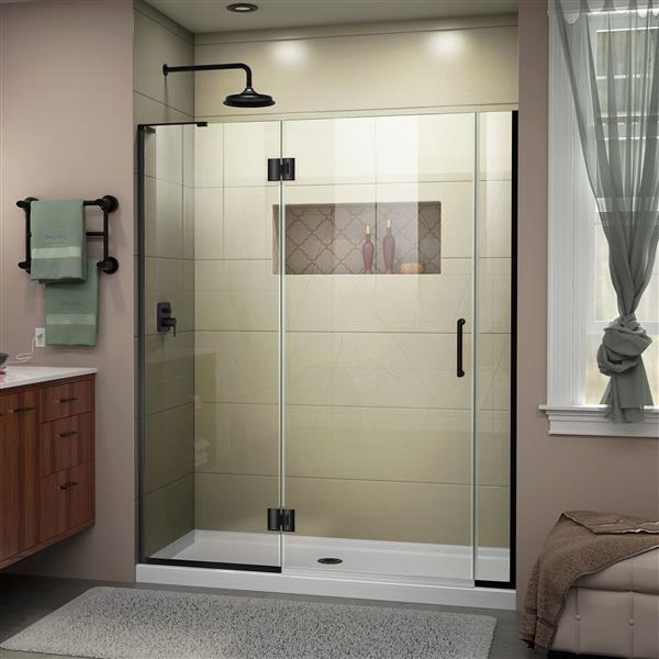 DreamLine Frameless Hinged Tub/Shower Door - 56.5-in - Black