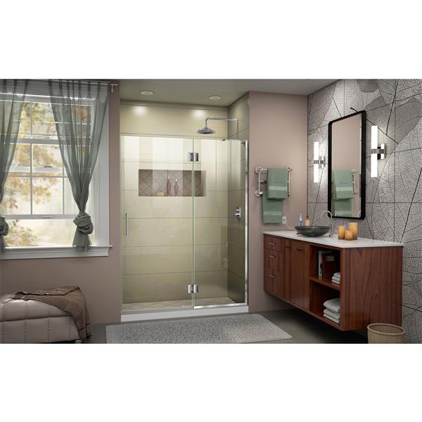 DreamLine Frameless Shower Door with Panel - 54-in - Chrome