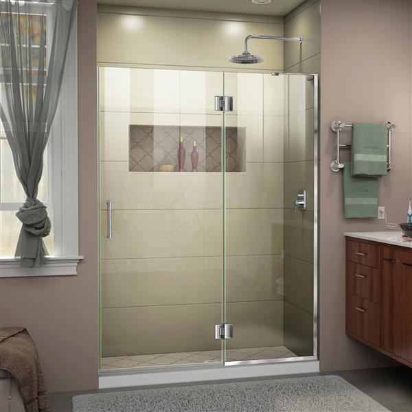 DreamLine Frameless Shower Door with Panel - 54-in - Chrome