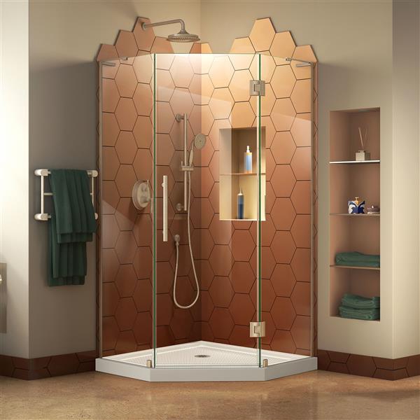 DreamLine Shower Enclosure and Base Kit - 36-in - Nickel