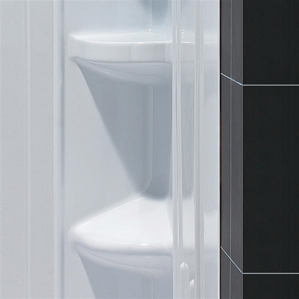 DreamLine QWALL-2 Shower Base and 2 Backwalls - 40-in
