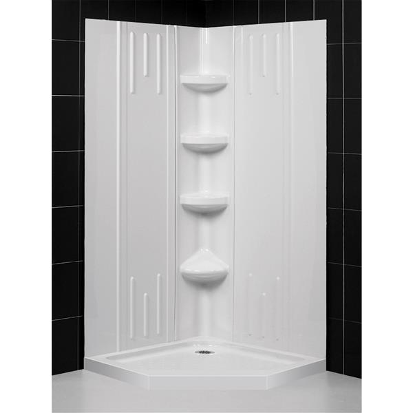 DreamLine QWALL-2 Shower Base and 2 Backwalls - 40-in