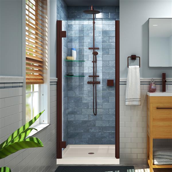 DreamLine Lumen Semi-Framed Shower Door/Base - 32-in - Bronze