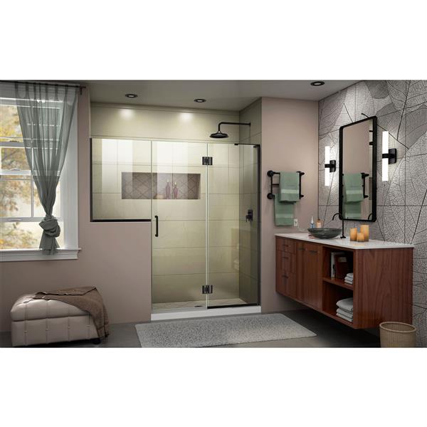 DreamLine Frameless Hinged Tub/Shower Door - 72-in - Black