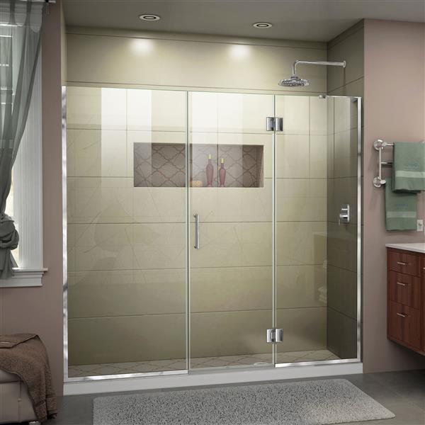 Maax Kleara Single Panel Shower Door In Chrome Florentine Porcelain Shower Tile In Noci Kitchen And Bath Remodeling Porcelain Tile Bathroom Floor Bath Remodel